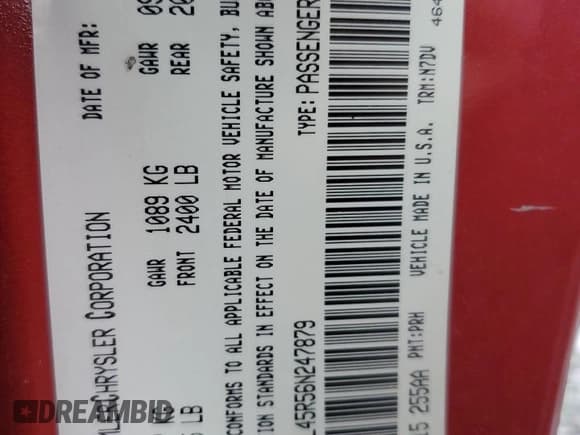 ✅ 2006 Chrysler Sebring • VIN: 1C3EL45R56N247879 • Lot: 60050955. Listed on Copart with 74,153 mi. Free auction sales archive from the USA and detailed vehicle history report at DreamBid. Image 13.