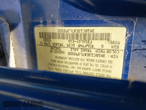 ✅ 2007 Nissan Versa S • VIN: 3N1BC13E87L392500 • Lot: 42683596. Listed on IAAI with 209,920 mi. Free auction sales archive from the USA and detailed vehicle history report at DreamBid. Image 9.