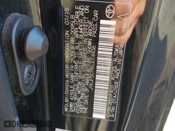 ✅ 2016 Scion tC • VIN: JTKJF5C79GJ014436 • Lot: 86107315. Listed on Copart with 115,686 mi. Free auction sales archive from the USA and detailed vehicle history report at DreamBid. Image 12.