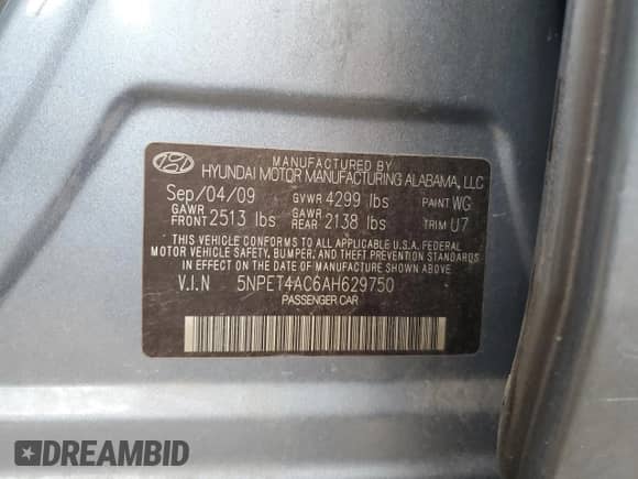 ✅ 2010 Hyundai Sonata GLS • VIN: 5NPET4AC6AH629750 • Lot: 74012954. Listed on Copart with 183,121 mi miles. Access the free auction sales archive from the USA and view a detailed vehicle history report at DreamBid. Image 12.