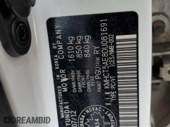 ✅ 2013 Hyundai Accent GS • VIN: KMHCT5AE8DU081691 • Лот: 64465074. Опубликован ранее на Copart с пробегом 201 629 миль. Бесплатный доступ к архиву аукционных продаж из США и подробный отчёт об истории автомобиля на DreamBid. Изображение 12.