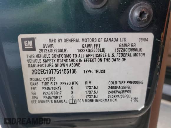 2005 Chevrolet Silverado 1500 LS z VIN 2GCEC19T751155138, wystawiony jako Copart lot #87061145 z przebiegiem 293 274 mil mil oraz Szkoda całkowita • Salvage title. Historia ofert i sprzedaży dostępna na DreamBid. Obrazek 13.