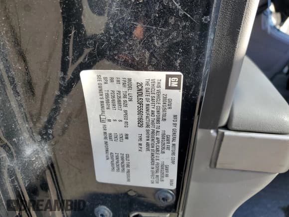 ✅ 2005 Chevrolet Equinox LT • VIN: 2CNDL63F556016829 • Лот: 46444685. Опубликован ранее на Copart с пробегом 106 150 миль. Бесплатный доступ к архиву аукционных продаж из США и подробный отчёт об истории автомобиля на DreamBid. Изображение 13.