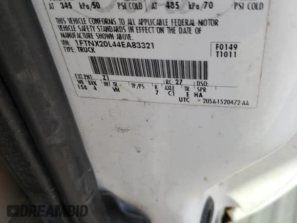 ✅ 2004 Ford F-250 XL • VIN: 1FTNX20L44EA83321 • Lot: 61913215. Listed on Copart with 1,521,075 mi. Free auction sales archive from the USA and detailed vehicle history report at DreamBid. Image 12.