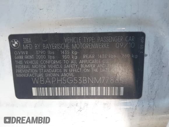 ✅ 2011 BMW 3 Series 328i • VIN: WBAPH5G53BNM77885 • Lot: 43514280. Wystawiony na IAAI z przebiegiem 195 571 mil. Bezpłatny archiwum sprzedaży aukcyjnych z USA i szczegółowy raport historii pojazdu na DreamBid. Zdjęcie 9.