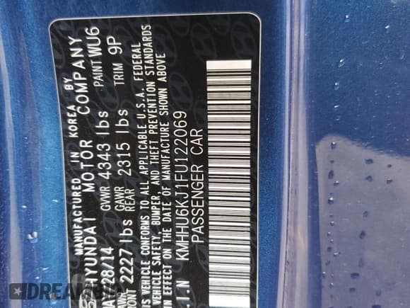 ✅ 2015 Hyundai Genesis Coupe Ultimate • VIN: KMHHU6KJ1FU122069 • Lot: 43447475. Wystawiony na Copart z przebiegiem 45 395 mil. Bezpłatny archiwum sprzedaży aukcyjnych z USA i szczegółowy raport historii pojazdu na DreamBid. Zdjęcie 12.