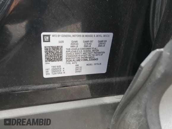 ✅ 2021 GMC Terrain SLE • VIN: 3GKALMEV3ML335645 • Lot: 86522105. Wystawiony na Copart z przebiegiem 108 855 mil. Bezpłatny archiwum sprzedaży aukcyjnych z USA i szczegółowy raport historii pojazdu na DreamBid. Zdjęcie 13.