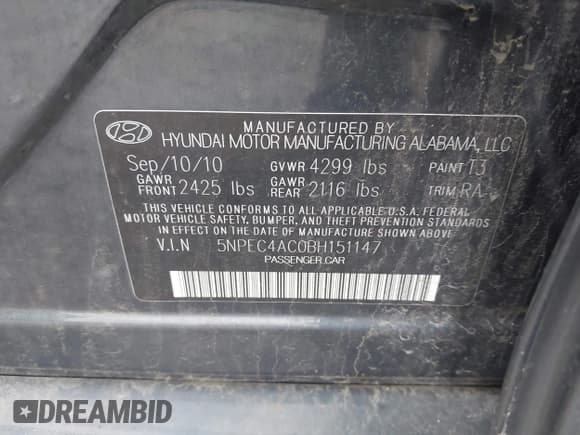 ✅ 2011 Hyundai Sonata SE • VIN: 5NPEC4AC0BH151147 • Лот: 43016334. Опубликован ранее на IAAI с пробегом 114 768 миль. Бесплатный доступ к архиву аукционных продаж из США и подробный отчёт об истории автомобиля на DreamBid. Изображение 9.