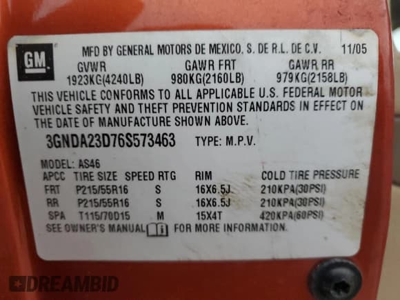 ✅ 2006 Chevrolet HHR LT • VIN: 3GNDA23D76S573463 • Lot: 84974384. Listed on Copart with 189,805 mi. Free auction sales archive from the USA and detailed vehicle history report at DreamBid. Image 14.