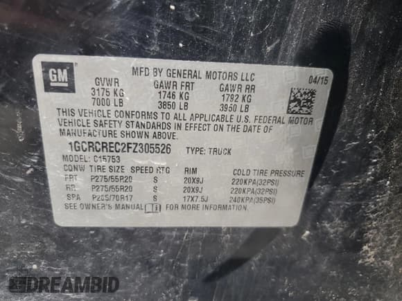 ✅ 2015 Chevrolet Silverado 1500 LT • VIN: 1GCRCREC2FZ305526 • Лот: 49399795. Опубликован ранее на Copart с пробегом 224 643 миль. Бесплатный доступ к архиву аукционных продаж из США и подробный отчёт об истории автомобиля на DreamBid. Изображение 12.
