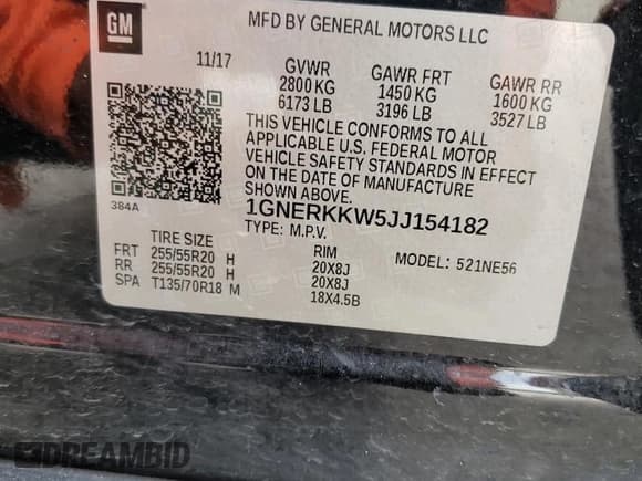 ✅ 2018 Chevrolet Traverse Premier • VIN: 1GNERKKW5JJ154182 • Lot: 70745164. Wystawiony na Copart z przebiegiem 132 546 mil. Bezpłatny archiwum sprzedaży aukcyjnych z USA i szczegółowy raport historii pojazdu na DreamBid. Zdjęcie 14.