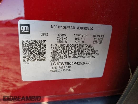 ✅ 2023 Chevrolet Bolt EV 1LT • VIN: 1G1FW6S04P4191006 • Lot: 85543984. Wystawiony na Copart z przebiegiem Nie podano. Bezpłatny archiwum sprzedaży aukcyjnych z USA i szczegółowy raport historii pojazdu na DreamBid. Zdjęcie 15.