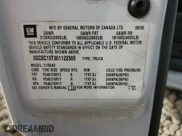 ✅ 2006 Chevrolet Silverado 1500 LT1 • VIN: 2GCEC13T361122308 • Лот: 77020414. Опубликован ранее на Copart с пробегом 189 565 миль. Бесплатный доступ к архиву аукционных продаж из США и подробный отчёт об истории автомобиля на DreamBid. Изображение 15.