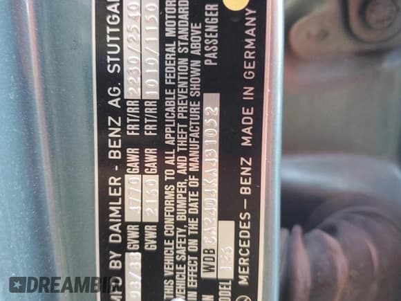 ✅ 1989 Mercedes-Benz 300 SE • VIN: WDBCA24D4KA431052 • Lot: 70130295. Listed on Copart with 168,665 mi. Free auction sales archive from the USA and detailed vehicle history report at DreamBid. Image 12.