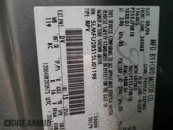 ✅ 2005 Lincoln Navigator Luxury • VIN: 5LMFU28515LJ01198 • Lot: 66985035. Wystawiony na Copart z przebiegiem 142 325 mil. Bezpłatny archiwum sprzedaży aukcyjnych z USA i szczegółowy raport historii pojazdu na DreamBid. Zdjęcie 13.