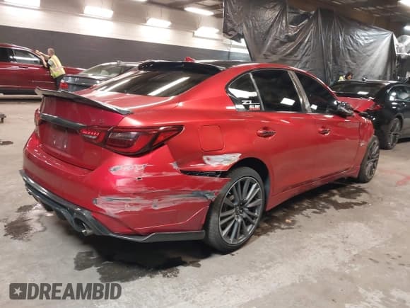 ✅ 2019 Infiniti Q50 Red Sport 400 • VIN: JN1FV7AR8KM830452 • Lot: 41161132. Listed on IAAI with 92,234 mi. Free auction sales archive from the USA and detailed vehicle history report at DreamBid. Image 4.