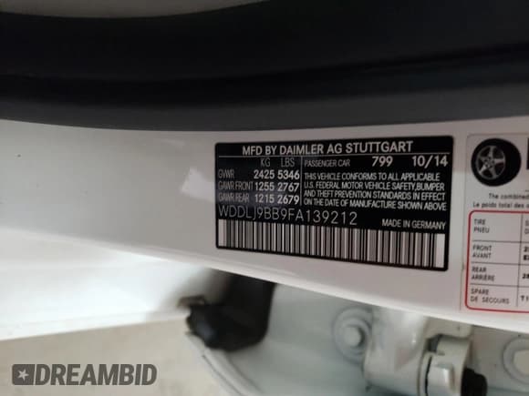 ✅ 2015 Mercedes-Benz CLS 550 • VIN: WDDLJ9BB9FA139212 • Лот: 47880925. Опубликован ранее на Copart с пробегом 139 934 миль. Бесплатный доступ к архиву аукционных продаж из США и подробный отчёт об истории автомобиля на DreamBid. Изображение 12.
