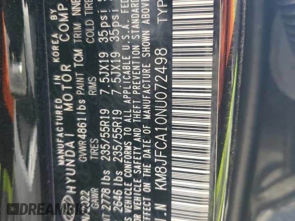 ✅ 2022 Hyundai Tucson SEL Convenience • VIN: KM8JFCA10NU072498 • Lot: 73065864. Wystawiony na Copart z przebiegiem 28 266 mil. Bezpłatny archiwum sprzedaży aukcyjnych z USA i szczegółowy raport historii pojazdu na DreamBid. Zdjęcie 16.