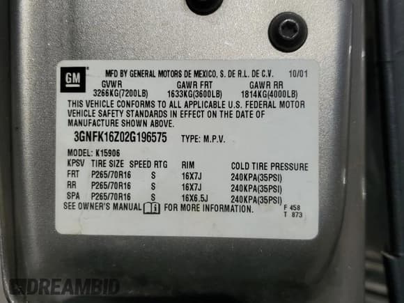 ✅ 2002 Chevrolet Suburban LS • VIN: 3GNFK16Z02G196575 • Лот: 80636624. Опубликован ранее на Copart с пробегом Не указан. Бесплатный доступ к архиву аукционных продаж из США и подробный отчёт об истории автомобиля на DreamBid. Изображение 13.