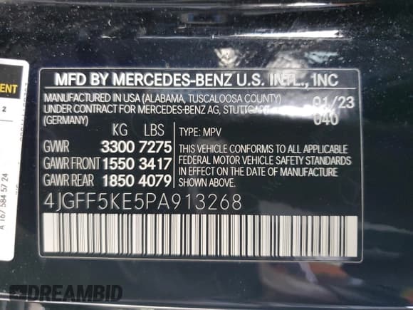 ✅ 2023 Mercedes-Benz GLS 450 • VIN: 4JGFF5KE5PA913268 • Lot: 86465945. Wystawiony na Copart z przebiegiem 59 437 mil. Bezpłatny archiwum sprzedaży aukcyjnych z USA i szczegółowy raport historii pojazdu na DreamBid. Zdjęcie 14.