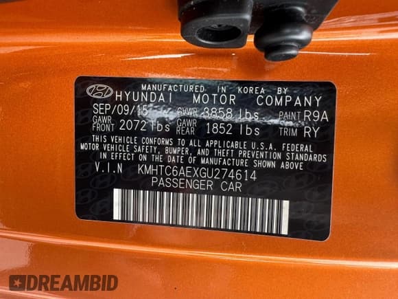 ✅ 2016 Hyundai Veloster Turbo • VIN: KMHTC6AEXGU274614 • Lot: 61510255. Wystawiony na Copart z przebiegiem 74 071 mil. Bezpłatny archiwum sprzedaży aukcyjnych z USA i szczegółowy raport historii pojazdu na DreamBid. Zdjęcie 10.