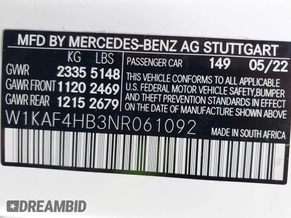 ✅ 2022 Mercedes-Benz C 300 • VIN: W1KAF4HB3NR061092 • Lot: 43090563. Wystawiony na IAAI z przebiegiem 23 904 mil. Bezpłatny archiwum sprzedaży aukcyjnych z USA i szczegółowy raport historii pojazdu na DreamBid. Zdjęcie 9.