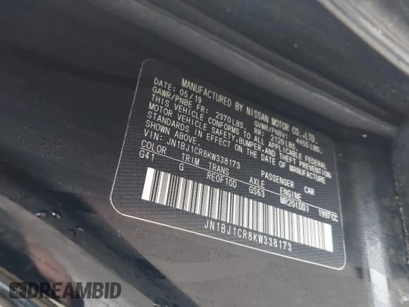 ✅ 2019 Nissan Rogue S • VIN: JN1BJ1CR8KW338173 • Lot: 43788100. Wystawiony na IAAI z przebiegiem 74 627 mil. Bezpłatny archiwum sprzedaży aukcyjnych z USA i szczegółowy raport historii pojazdu na DreamBid. Zdjęcie 9.