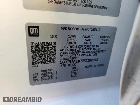 ✅ 2023 GMC Sierra 1500 Pro • VIN: 1GTPUAEK5PZ109918 • Lot: 91056345. Listed on Copart with 34,094 mi. Free auction sales archive from the USA and detailed vehicle history report at DreamBid. Image 12.