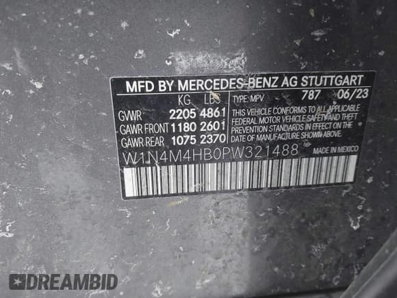 ✅ 2023 Mercedes-Benz GLB 250 • VIN: W1N4M4HB0PW321488 • Lot: 41632698. Wystawiony na IAAI z przebiegiem 28 273 mil. Bezpłatny archiwum sprzedaży aukcyjnych z USA i szczegółowy raport historii pojazdu na DreamBid. Zdjęcie 9.