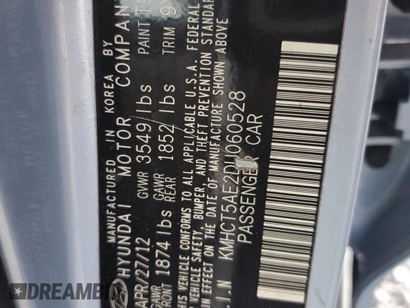 ✅ 2013 Hyundai Accent GS • VIN: KMHCT5AE2DU060528 • Лот: 85971794. Опубликован ранее на Copart с пробегом 89 422 миль. Бесплатный доступ к архиву аукционных продаж из США и подробный отчёт об истории автомобиля на DreamBid. Изображение 15.