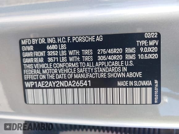 ✅ 2022 Porsche Cayenne E-Hybrid • VIN: WP1AE2AY2NDA26541 • Лот: 42842403. Опубликован ранее на IAAI с пробегом 36 596 миль. Бесплатный доступ к архиву аукционных продаж из США и подробный отчёт об истории автомобиля на DreamBid. Изображение 9.