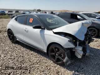 2019 Hyundai Veloster Turbo Ultimate with VIN KMHTH6AB9KU011725, listed as a Copart auction lot 65013134 with 126,125 mi miles and Salvage title. Bid and sale history available at DreamBid. Image 4.