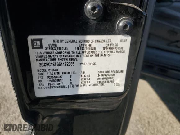 ✅ 2006 Chevrolet Silverado 1500 LT1 • VIN: 2GCEC13T661172085 • Лот: 79927784. Опубликован ранее на Copart с пробегом 155 399 миль. Бесплатный доступ к архиву аукционных продаж из США и подробный отчёт об истории автомобиля на DreamBid. Изображение 12.