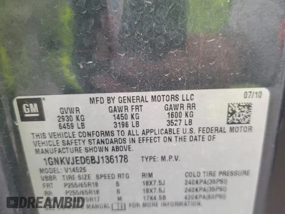 ✅ 2011 Chevrolet Traverse 2LT • VIN: 1GNKVJED6BJ136178 • Lot: 69265194. Wystawiony na Copart z przebiegiem 180 633 mil. Bezpłatny archiwum sprzedaży aukcyjnych z USA i szczegółowy raport historii pojazdu na DreamBid. Zdjęcie 15.