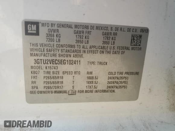 ✅ 2014 GMC Sierra 1500 SLT • VIN: 3GTU2VEC5EG102411 • Lot: 80066625. Listed on Copart with 202,210 mi. Free auction sales archive from the USA and detailed vehicle history report at DreamBid. Image 12.