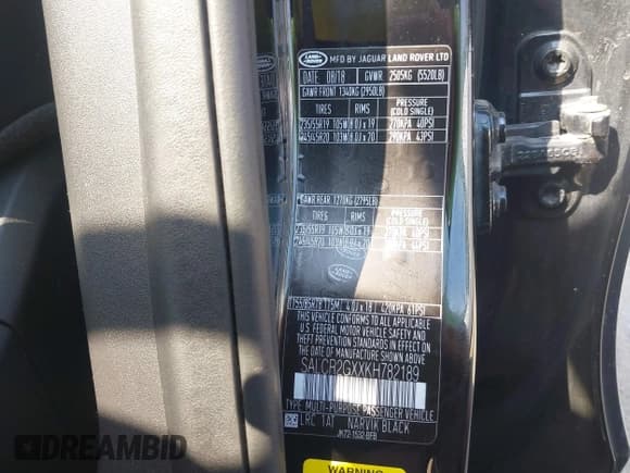 ✅ 2019 Land Rover Discovery Sport • VIN: SALCR2GXXKH782189 • Lot: 42793219. Wystawiony na IAAI z przebiegiem 155 981 mil. Bezpłatny archiwum sprzedaży aukcyjnych z USA i szczegółowy raport historii pojazdu na DreamBid. Zdjęcie 9.