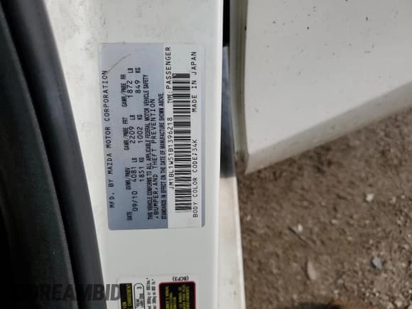 ✅ 2011 Mazda 3 S Grand Touring • VIN: JM1BL1W51B1396218 • Lot: 66795485. Listed on Copart with 205,560 mi. Free auction sales archive from the USA and detailed vehicle history report at DreamBid. Image 12.