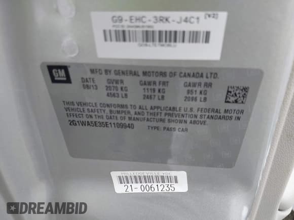 ✅ 2014 Chevrolet Impala LS • VIN: 2G1WA5E35E1109940 • Lot: 42925986. Wystawiony na IAAI z przebiegiem 202 956 mil. Bezpłatny archiwum sprzedaży aukcyjnych z USA i szczegółowy raport historii pojazdu na DreamBid. Zdjęcie 9.
