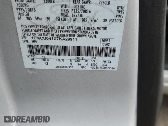 ✅ 2007 Ford Escape Limited • VIN: 1FMCU041X7KA29911 • Лот: 46101755. Опубликован ранее на Copart с пробегом 252 539 миль. Бесплатный доступ к архиву аукционных продаж из США и подробный отчёт об истории автомобиля на DreamBid. Изображение 13.