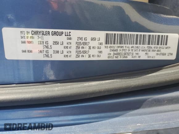 ✅ 2011 Chrysler Town & Country Touring L • VIN: 2A4RR8DG1BR782718 • Lot: 84973865. Wystawiony na Copart z przebiegiem 245 274 mil. Bezpłatny archiwum sprzedaży aukcyjnych z USA i szczegółowy raport historii pojazdu na DreamBid. Zdjęcie 13.