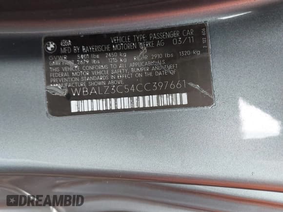 ✅ 2012 BMW 6 Series 650i • VIN: WBALZ3C5XCDL72676 • Lot: 43798002. Wystawiony na IAAI z przebiegiem 111 962 mil. Bezpłatny archiwum sprzedaży aukcyjnych z USA i szczegółowy raport historii pojazdu na DreamBid. Zdjęcie 9.