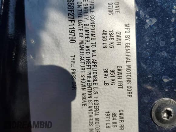 2007 Chevrolet Malibu 1LS z VIN 1G1ZS58F27F119790, wystawiony jako Copart lot #79833054 z przebiegiem 58 696 mil mil oraz Czysty tytuł • Clean title. Historia ofert i sprzedaży dostępna na DreamBid. Obrazek 12.