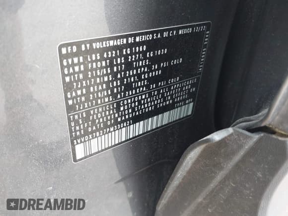 ✅ 2023 Volkswagen Taos S • VIN: 3VVDX7B27PM330621 • Лот: 42405855. Опубликован ранее на IAAI с пробегом 34 579 миль. Бесплатный доступ к архиву аукционных продаж из США и подробный отчёт об истории автомобиля на DreamBid. Изображение 9.