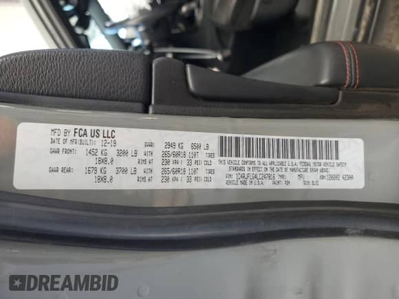 2020 Jeep Grand Cherokee Trailhawk с VIN 1C4RJFLG4LC247816, выставлен на аукционе Copart как лот 87284685 с пробегом 69 748 миль миль и Списание • Salvage title. История ставок и продаж доступна на DreamBid. Изображение 13.