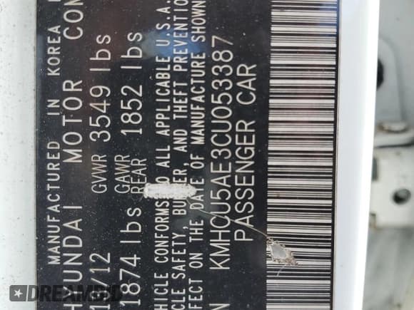 ✅ 2012 Hyundai Accent SE • VIN: KMHCU5AE3CU053387 • Лот: 80956294. Опубликован ранее на Copart с пробегом 150 390 миль. Бесплатный доступ к архиву аукционных продаж из США и подробный отчёт об истории автомобиля на DreamBid. Изображение 12.