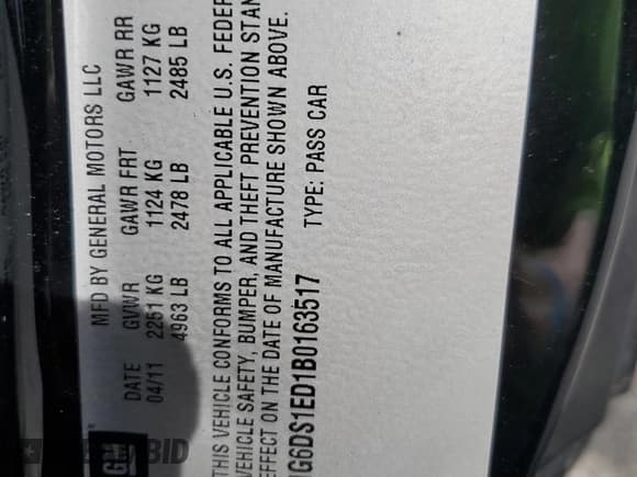 ✅ 2011 Cadillac CTS Premium • VIN: 1G6DS1ED1B0163517 • Lot: 70554655. Listed on Copart with 239,472 mi. Free auction sales archive from the USA and detailed vehicle history report at DreamBid. Image 12.