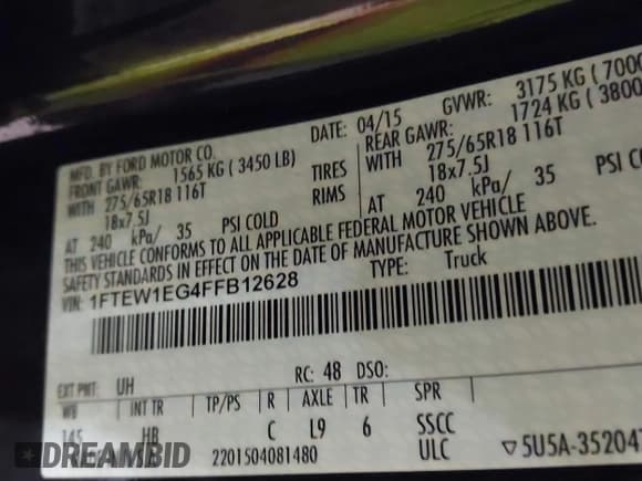 ✅ 2015 Ford F-150 XLT • VIN: 1FTEW1EG4FFB12628 • Lot: 42418714. Wystawiony na IAAI z przebiegiem 120 406 mil. Bezpłatny archiwum sprzedaży aukcyjnych z USA i szczegółowy raport historii pojazdu na DreamBid. Zdjęcie 9.