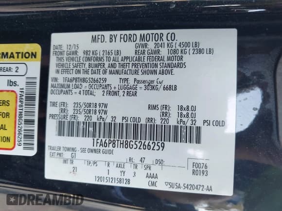 ✅ 2016 Ford Mustang EcoBoost Premium • VIN: 1FA6P8TH8G5266259 • Lot: 43620992. Wystawiony na IAAI z przebiegiem 83 636 mil. Bezpłatny archiwum sprzedaży aukcyjnych z USA i szczegółowy raport historii pojazdu na DreamBid. Zdjęcie 9.