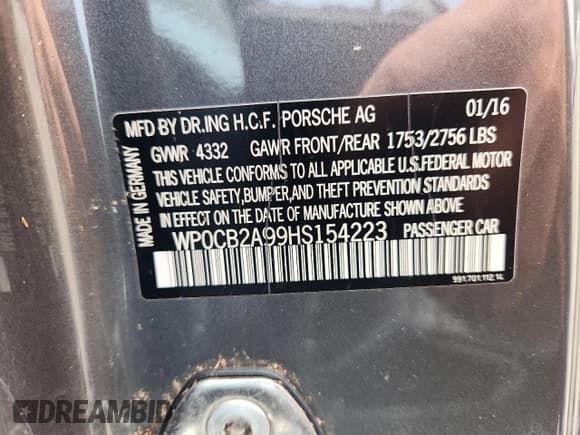 ✅ 2017 Porsche 911 Carrera S • VIN: WP0CB2A99HS154223 • Lot: 67023895. Wystawiony na Copart z przebiegiem 15 903 mil. Bezpłatny archiwum sprzedaży aukcyjnych z USA i szczegółowy raport historii pojazdu na DreamBid. Zdjęcie 12.