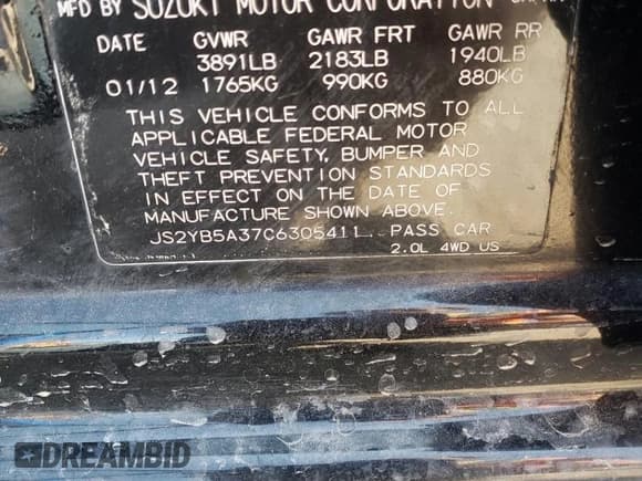 ✅ 2012 Suzuki SX4 Crossover • VIN: JS2YB5A37C6305411 • Лот: 70093714. Опубликован ранее на Copart с пробегом 110 956 миль. Бесплатный доступ к архиву аукционных продаж из США и подробный отчёт об истории автомобиля на DreamBid. Изображение 15.